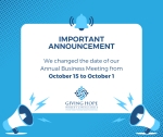 Giving Hope’s New Date for the Fall Annual Business Meeting